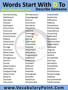 English Words Start With D to Describe Someone - Vocabulary Point