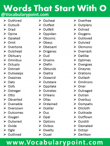 7000+ Nice Words That Start With O - Vocabulary Point