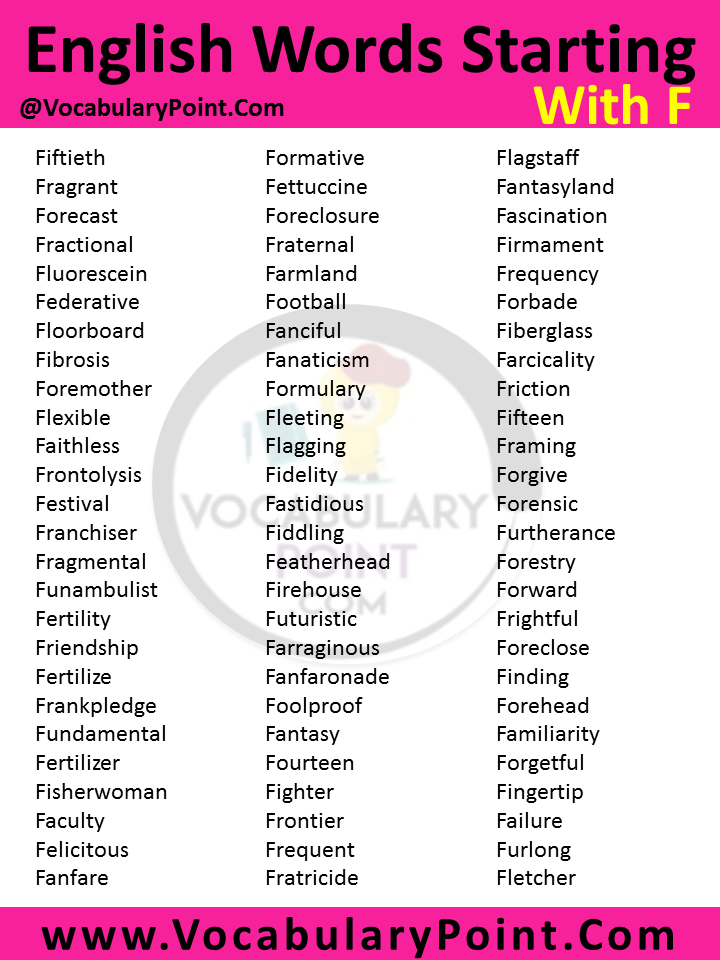english words starting with f