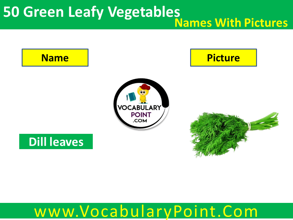 green leafy vegetables names in english with pictures