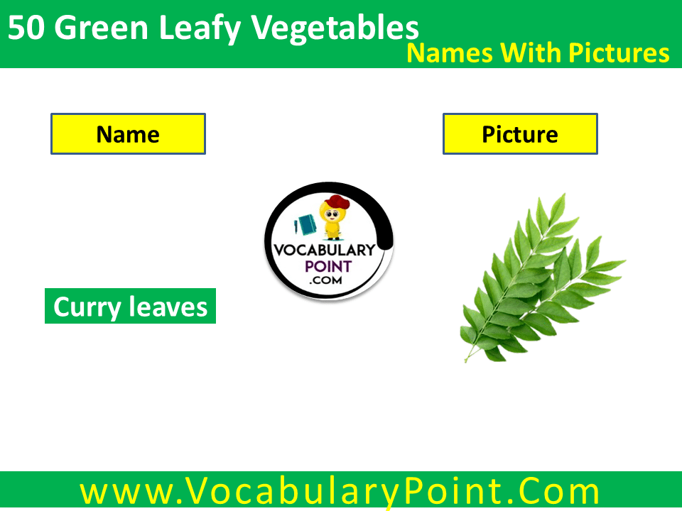 names of green leafy vegetables