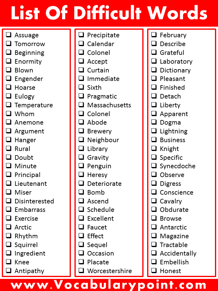 Difficult Words For Esl Students To Pronounce