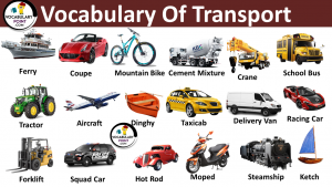 List Of Transport Vocabulary Words with Picture in English - Vocabulary ...