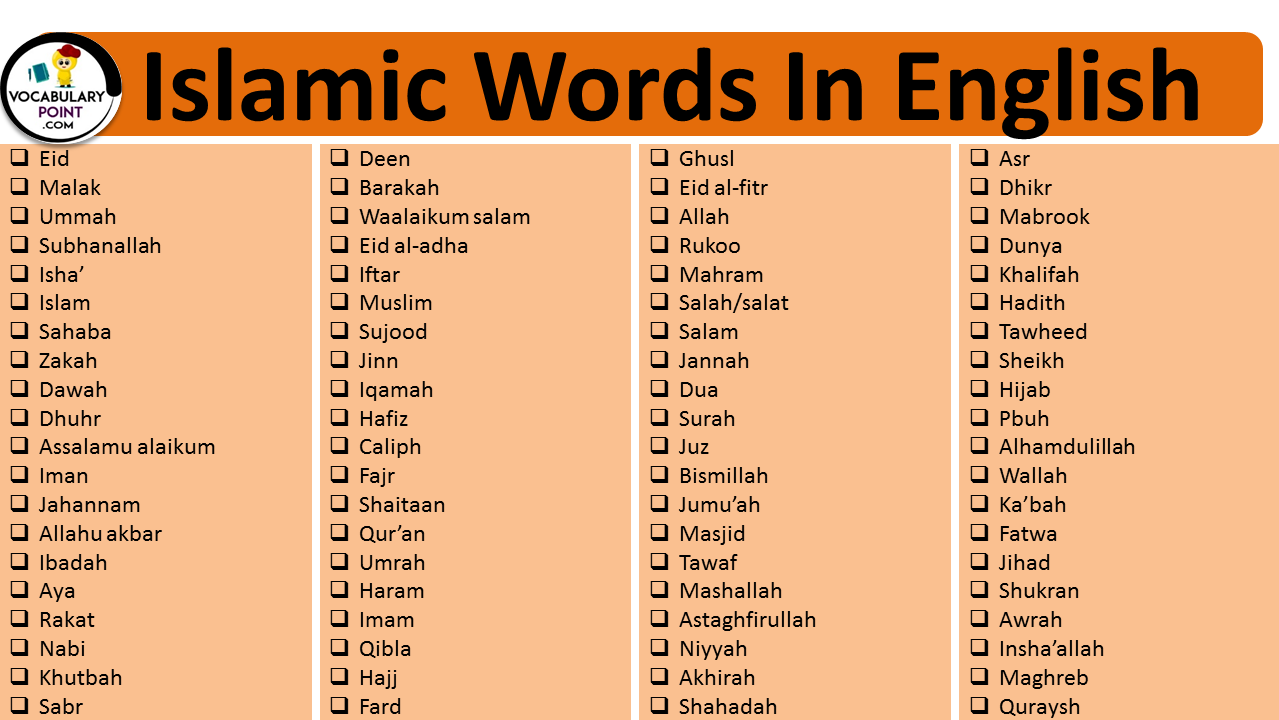 Major Words In English