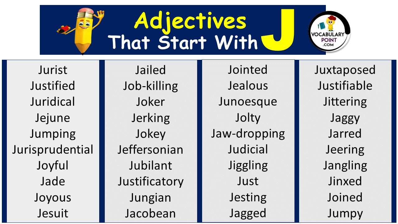 Adjectives Starting With J