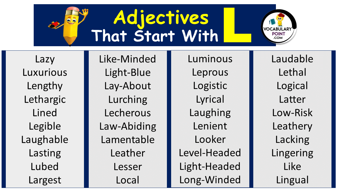 Adjectives Starting With L