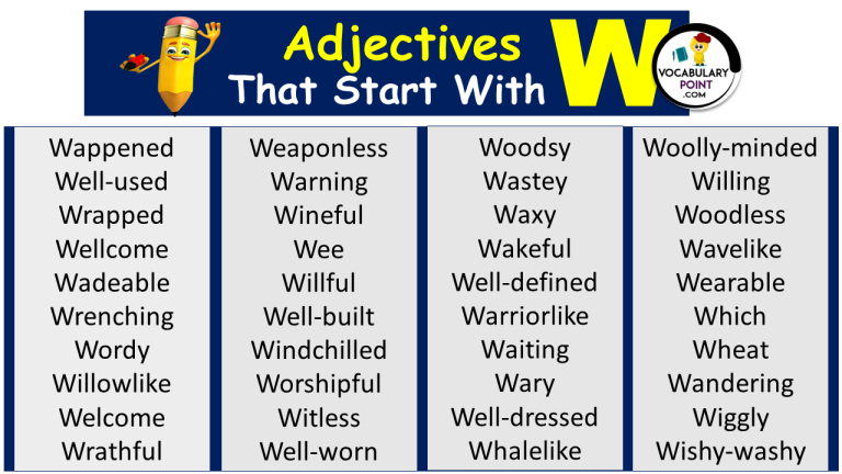 Positive Adjectives That Start With W - Vocabulary Point