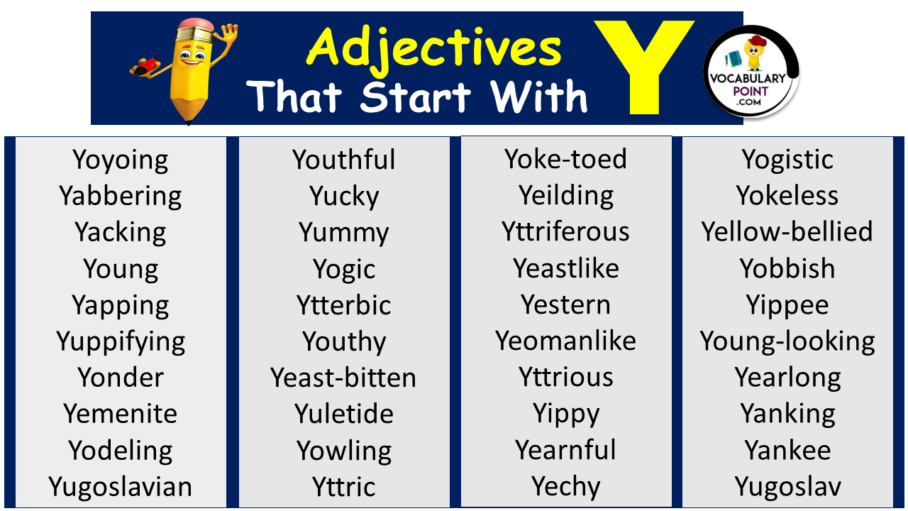 Adjectives Starting With Y