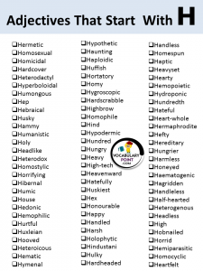 Adjectives that Beginning With H - Vocabulary Point