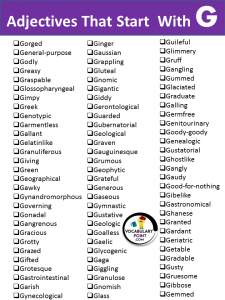 Adjectives That Start With G | DOWNLOAD PDF - Vocabulary Point