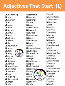 Adjectives That Begin With L - Vocabulary Point
