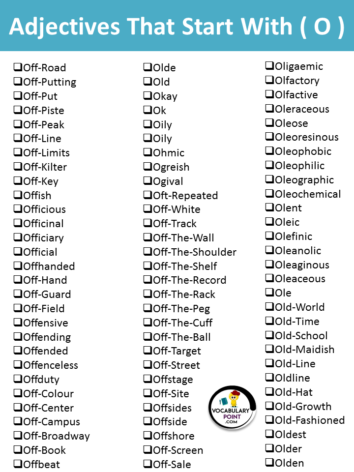 Positive Adjectives That Start With O Vocabulary Point