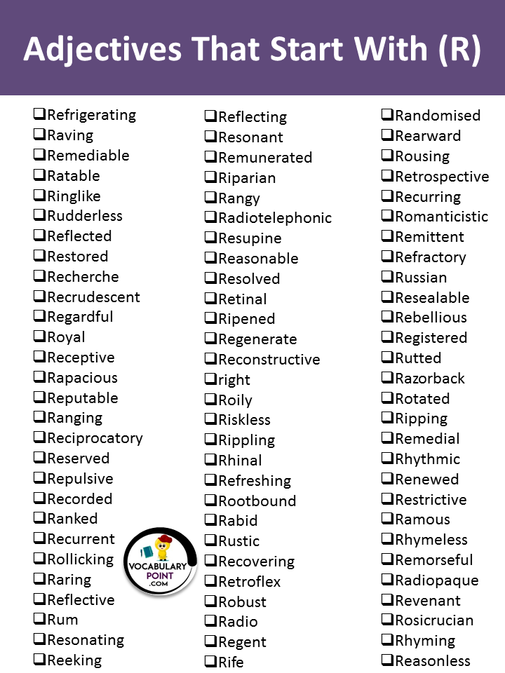 Adjectives That Start With R to Describe a Person Positively