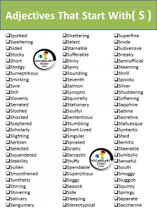 Adjectives That Start With S - Vocabulary Point