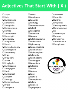 Adjectives That Begin With X - Vocabulary Point