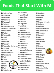 Foods That Start With the Letter M - Vocabulary Point