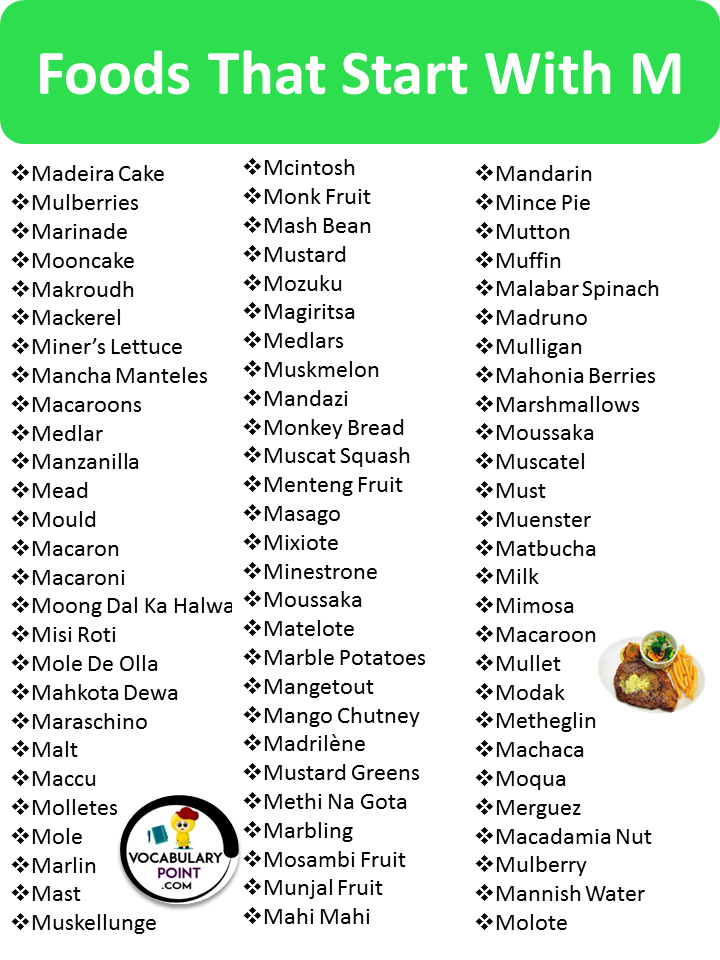Foods That Begin With the Letter M