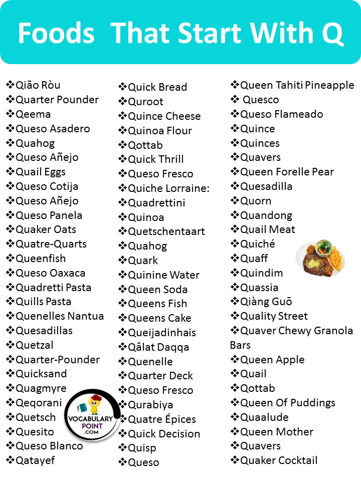 Foods That Start With the Letter Q List of Food Beginning With Q