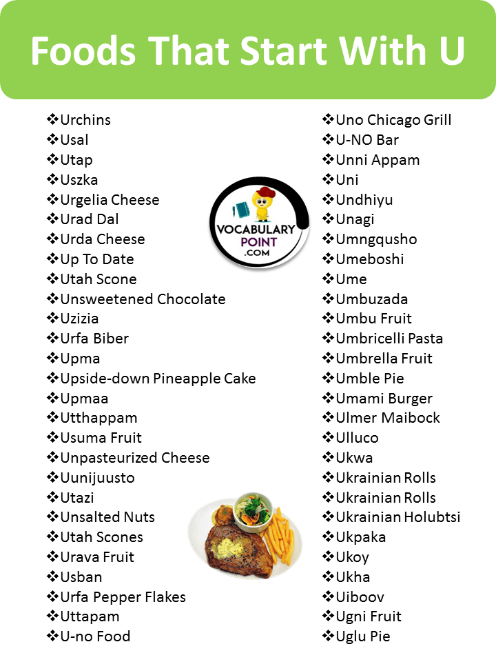 Foods That Begin With The Letter U 1 