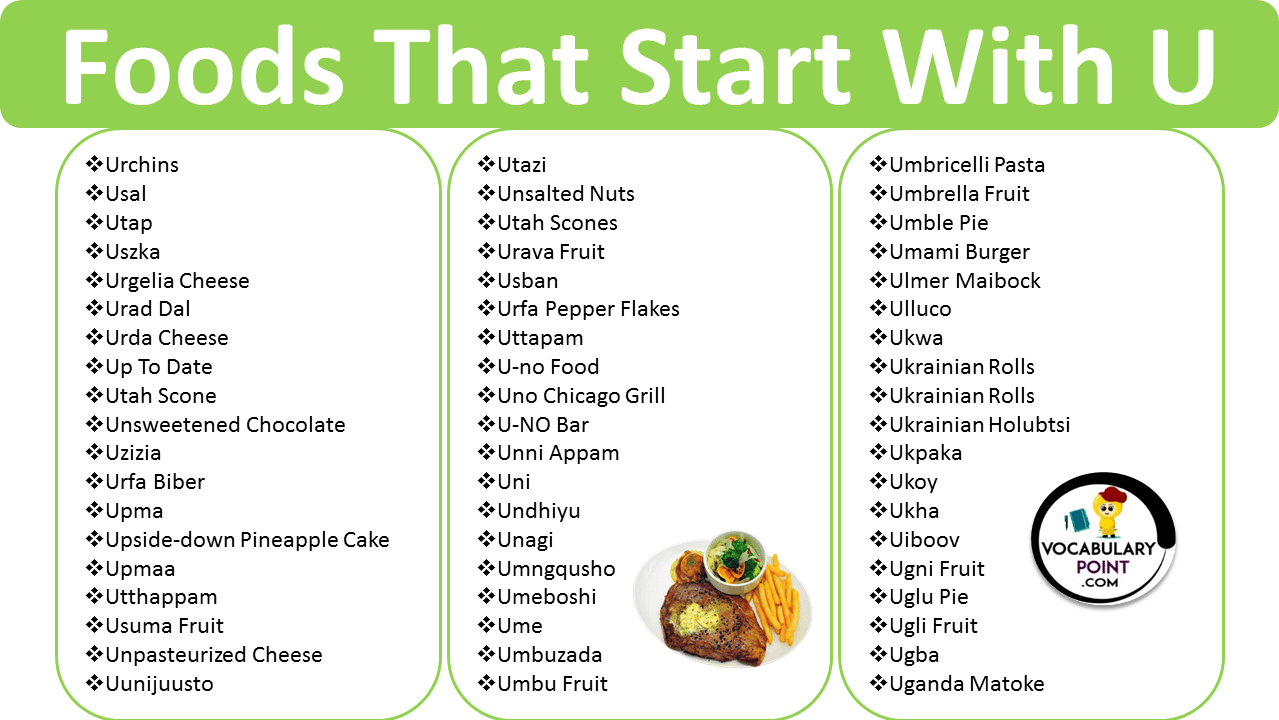 Foods That Begin With the Letter U