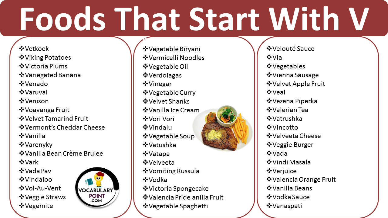 Foods That Begin With the Letter V