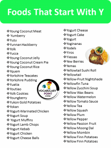 Food That Starts With Y  DOWNLOAD PDF - Vocabulary Point