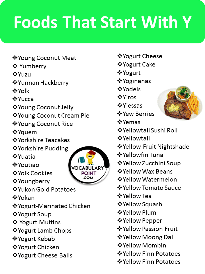 Foods That Begin With the Letter Y