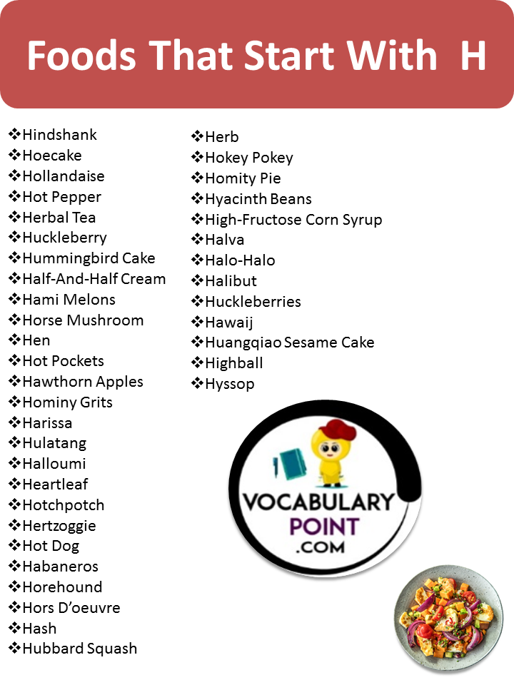 Foods That Start With the Letter H | List of Food Names - Vocabulary Point