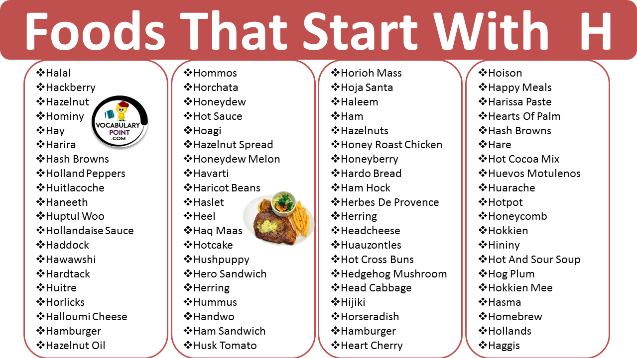 Foods That Start With the Letter H