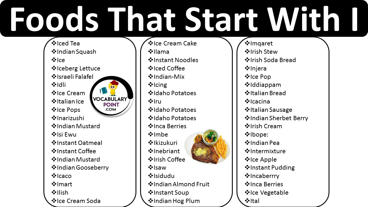 Foods That Start With the Letter I