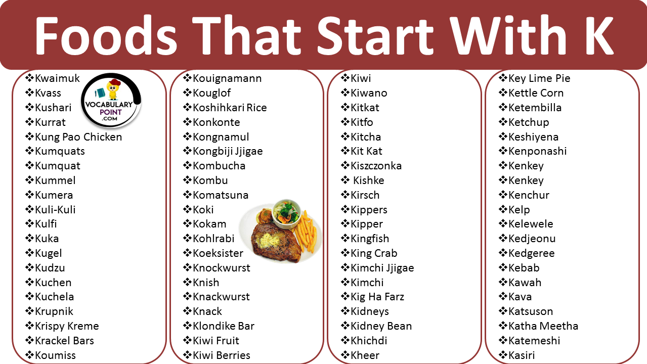 Foods That Start With the Letter K