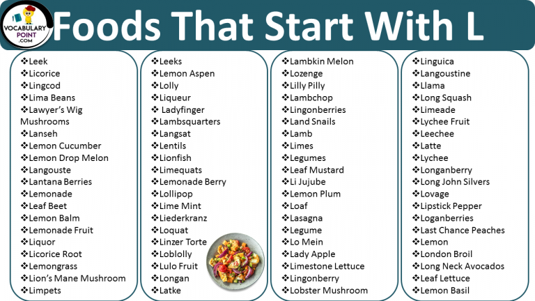 Foods That Start With the Letter L - Vocabulary Point