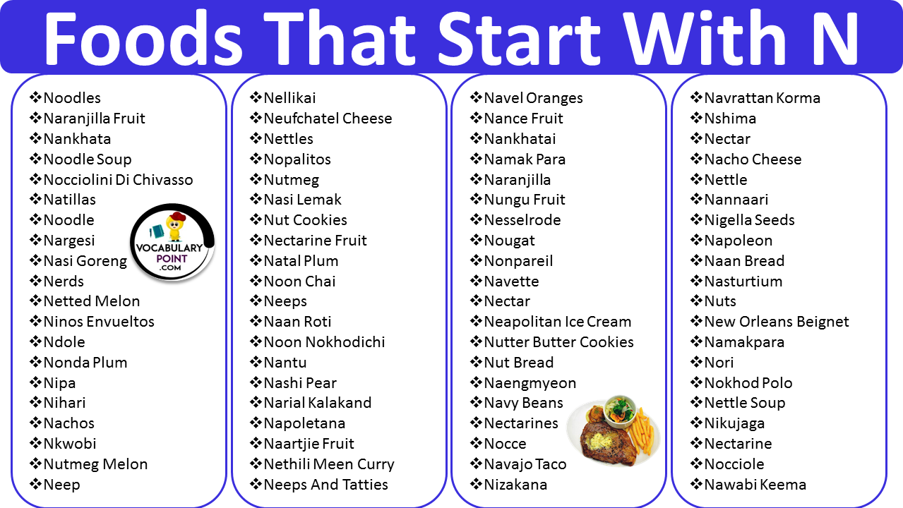 Foods That Start With the Letter N - Vocabulary Point