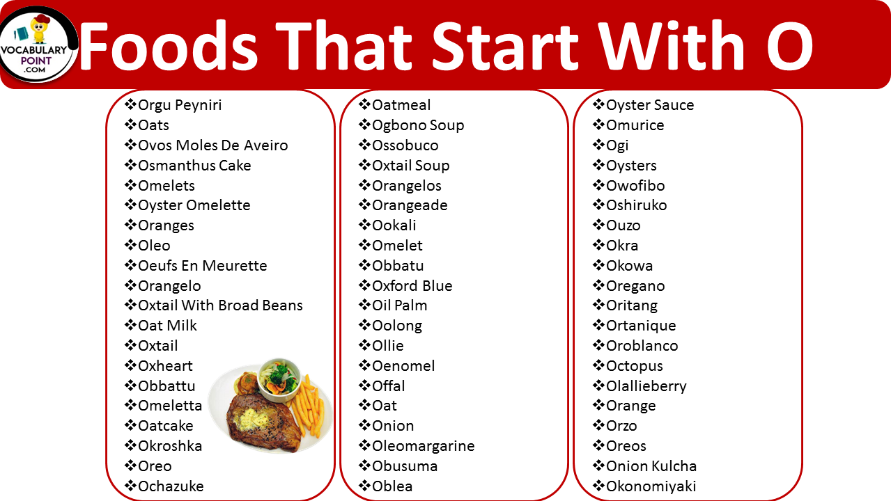 Foods That Start With the Letter O