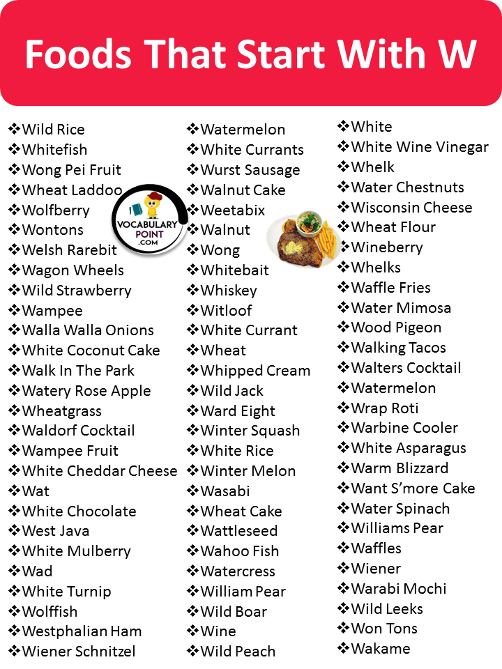 Foods That Start With the Letter W