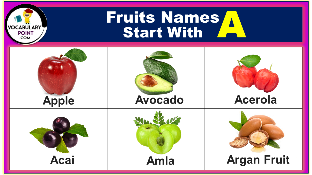 Fruits Begin with A