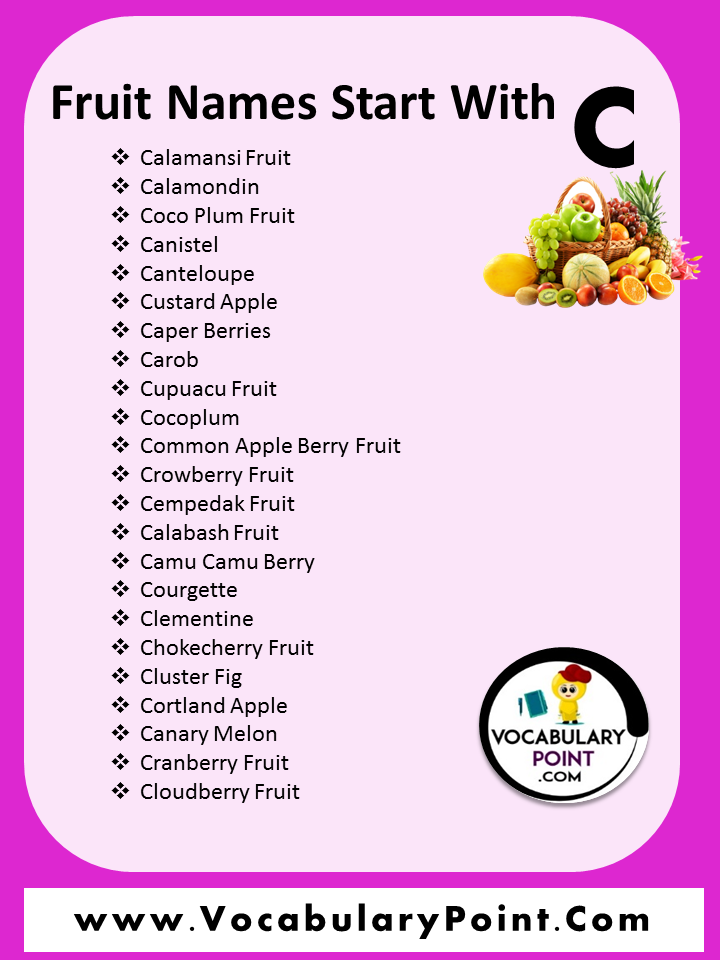 Fruits Name Start With C
