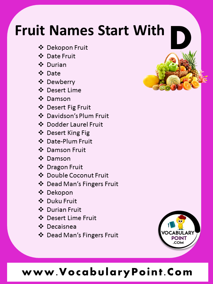 Fruits Name Start With D