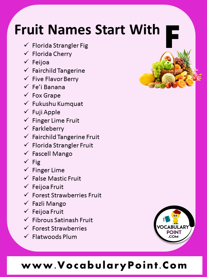 Fruits Name Start With F