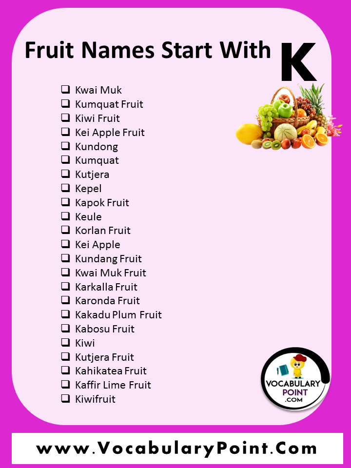 Fruits Name Start With K