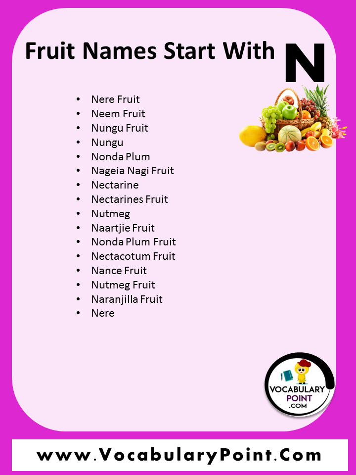 Fruits Starting With N Properties And Pictures Vocabulary Point 