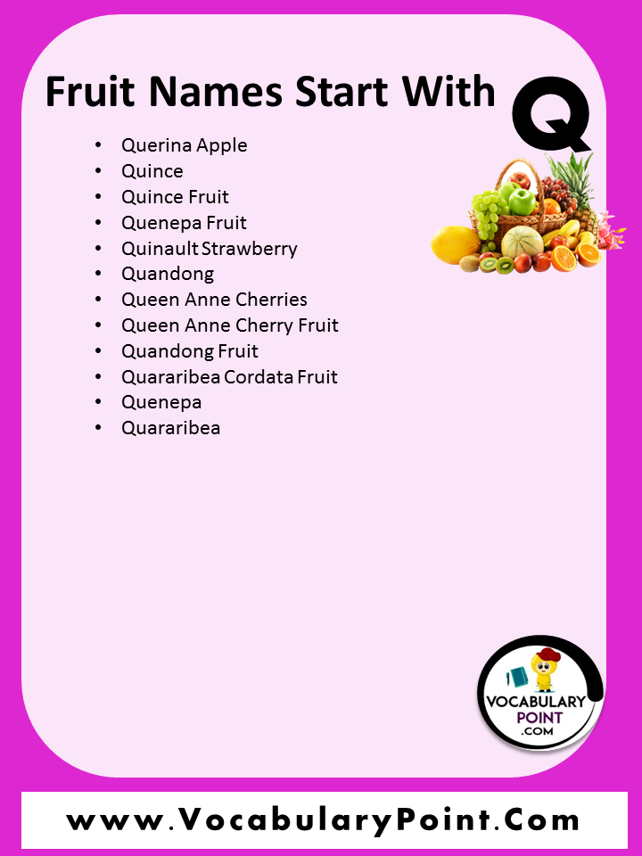 Fruits Start With Letter Q