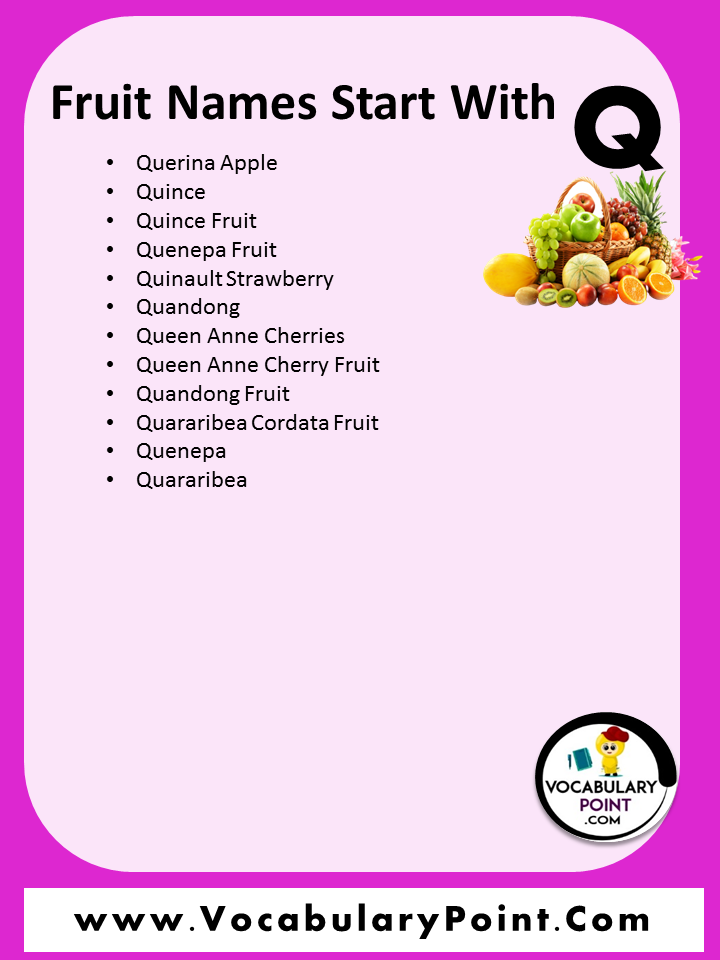 Fruits Starting With Q Properties And Pictures Vocabulary Point 