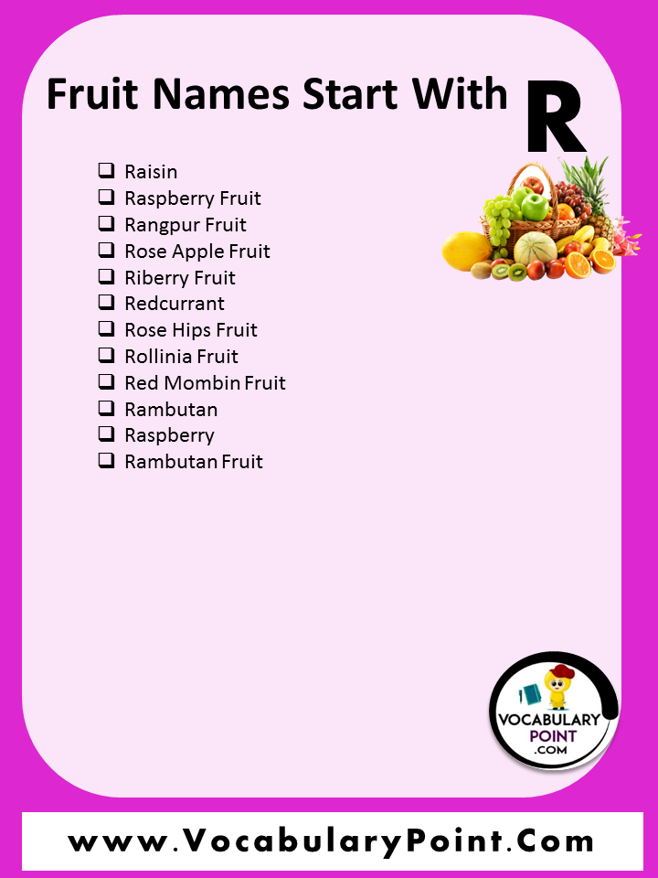Fruits Start With Letter R