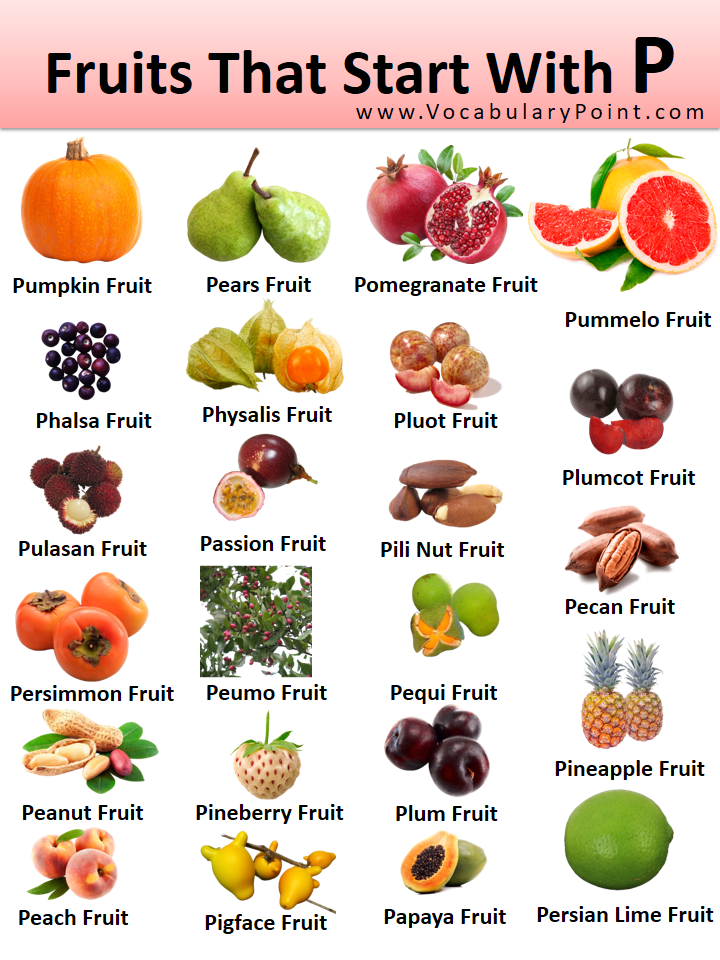 Fruits That Start With P with pictures