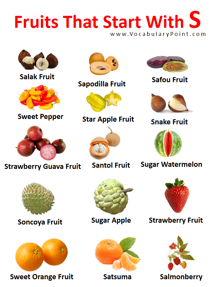 Fruits That Start With S with pictures