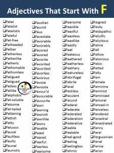 Adjectives That Start With F - Vocabulary Point