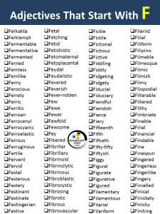 Adjectives That Start With F - Vocabulary Point