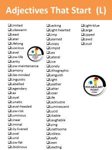 Adjectives That Begin With L - Vocabulary Point