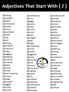 Adjectives That Begin With J - Vocabulary Point